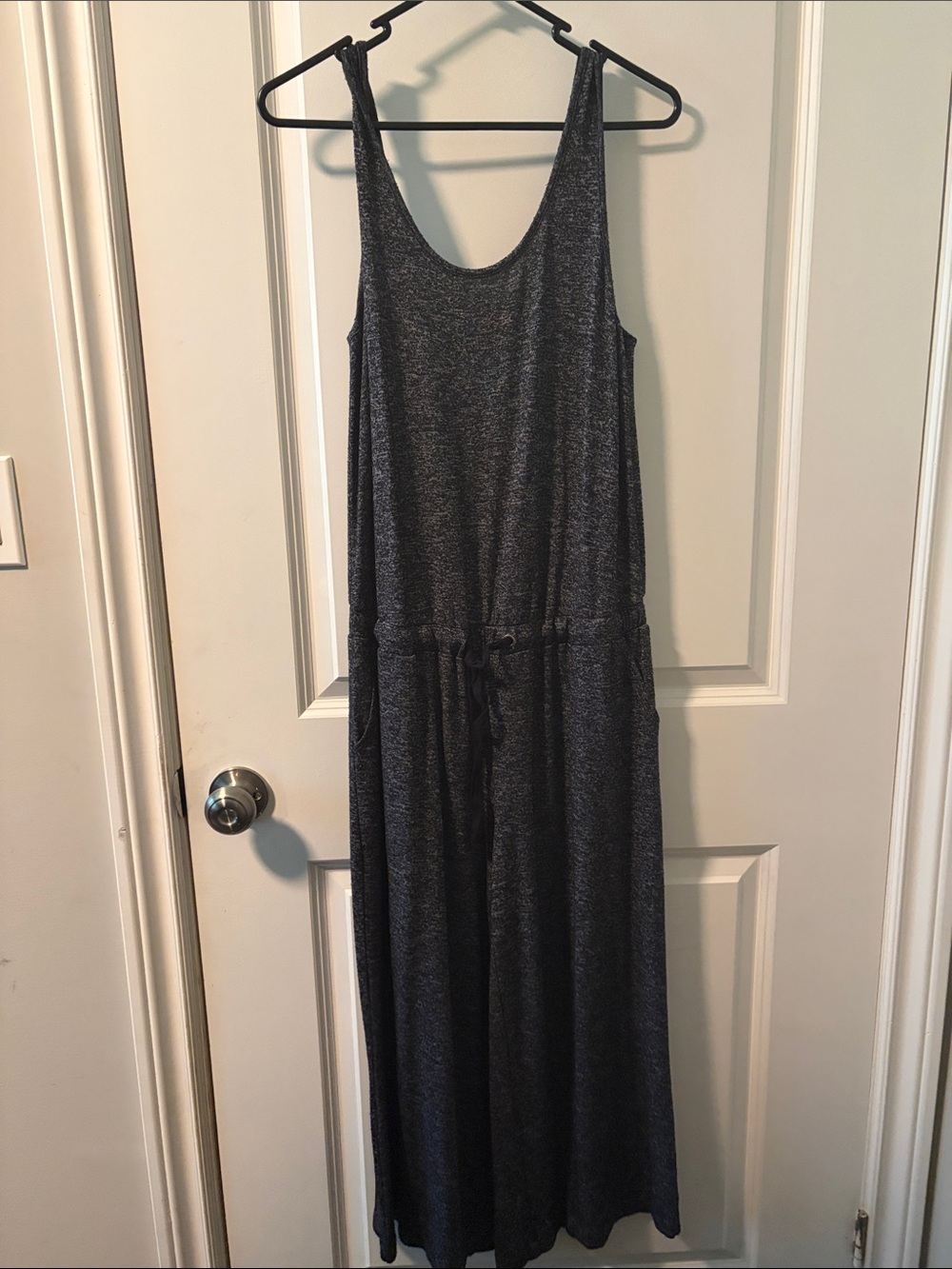☀️ Sleeveless Charcoal Drawstring-Waist Jumpsuit